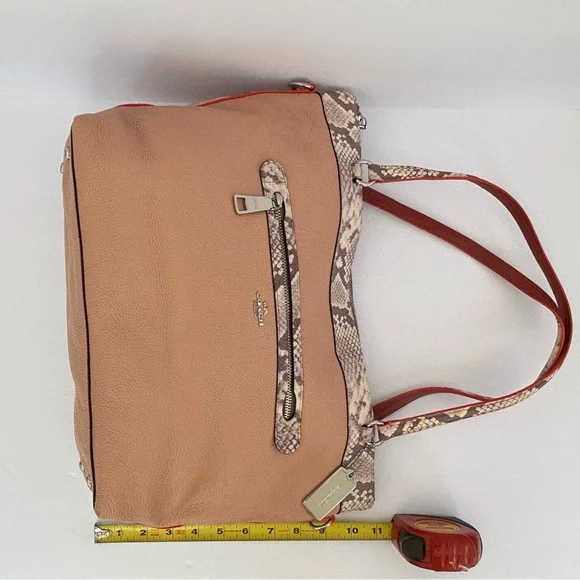 Coach Tyler Tote in Polished Pebble Leather with Python-Embossed Trim (F11759) - Picture 8 of 12